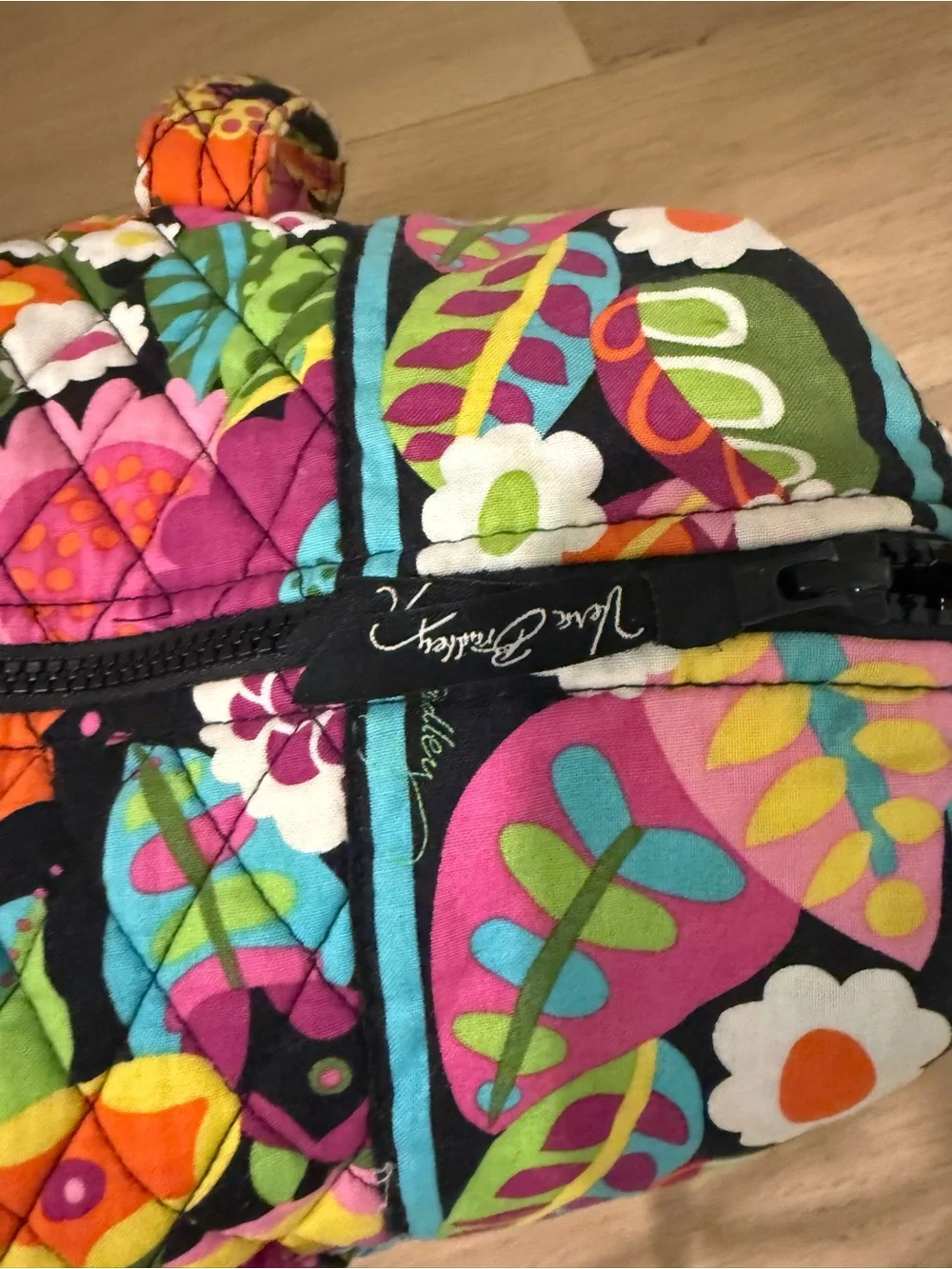 Quilted Floral Barrel Tote Bag - Pink Multi